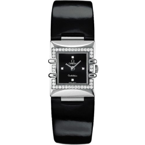 Omega Constellation Quadra Quartz 19.3 Stainless Steel - Diamond / Black / Strap