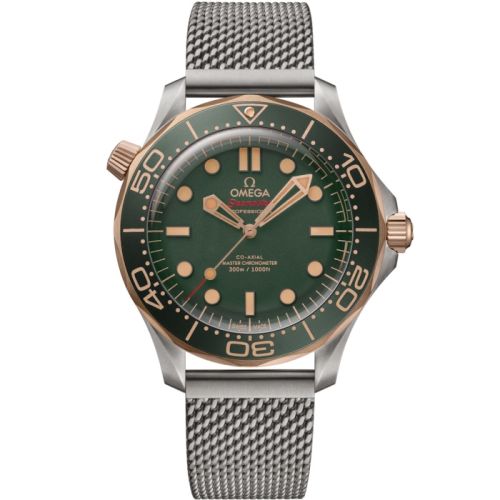 Omega Seamaster Diver 300M Master Co-Axial 42 Titanium - Bronze Gold / Green / Bracelet