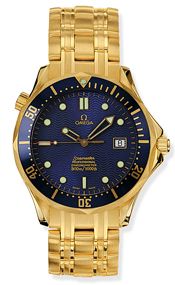 Omega Seamaster Diver 300M Automatic 41 Yellow Gold / Blue / Bracelet / Bond