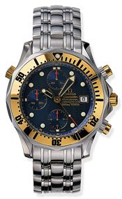 Omega Seamaster Diver 300M Automatic 41.5 Chronograph Stainless Steel / Yellow Gold / Blue / Bracelet