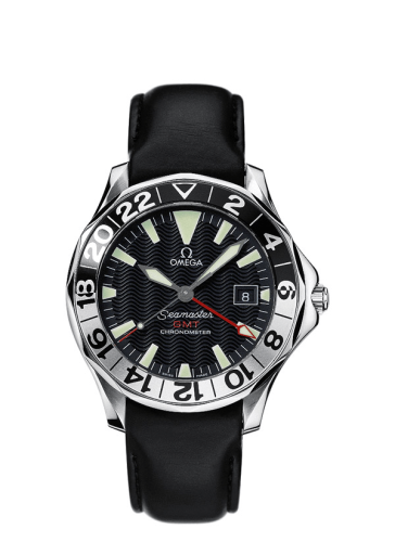 Omega Seamaster Diver 300M Automatic 41 GMT Stainless Steel / Black / Leather
