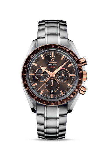 Omega Speedmaster Broad Arrow 1957 Stainless Steel / Red Gold / Brown / Bracelet