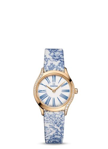 Omega Mini Trésor Quartz 26 Moonshine Gold - Diamond / White - Blue / Toile de Jouy
