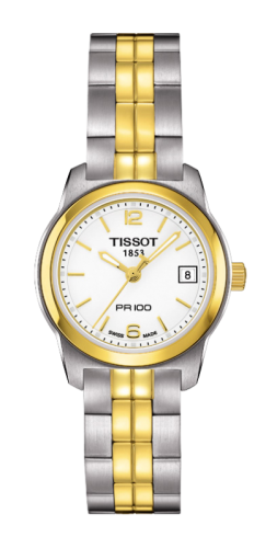 Tissot PR 100 Quartz 24.5 Stainless Steel / Yellow Gold PVD / White / Bracelet