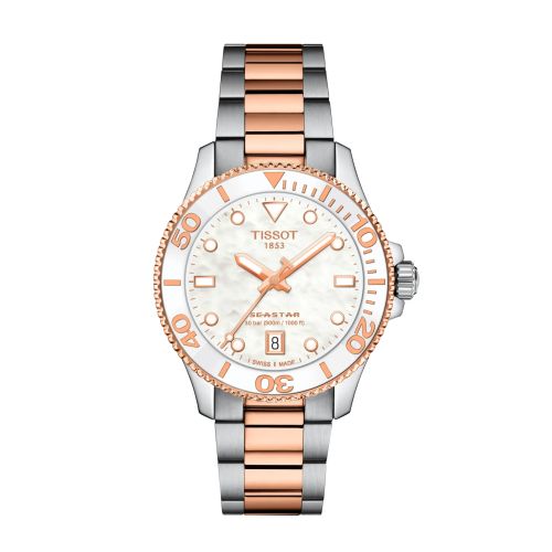 Tissot Seastar 1000 36 Quartz Stainless Steel - Rose Gold / MOP / Bracelet