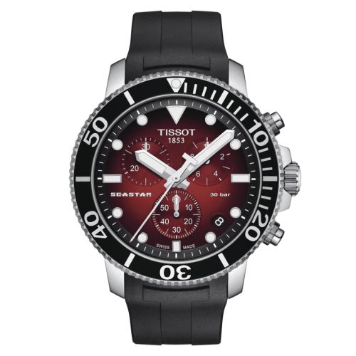 Tissot Seastar 1000 Chronograph Quartz 45.5 Stainless Steel / Gradient Red / Rubber