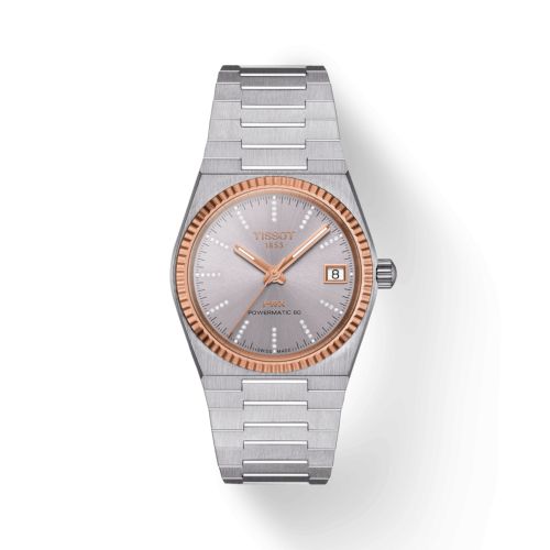 Tissot PRX 35 Powermatic 80 Stainless Steel - Rose Gold / Grey - Diamond