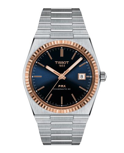 Tissot PRX Powermatic 80 Stainless Steel - Rose Gold / Blue