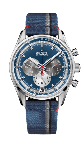 Zenith El Primero Chronomaster 42 Stainless Steel / Blue / Fabric