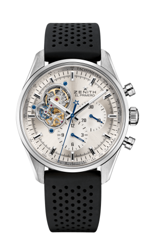 Zenith El Primero Chronomaster Open Stainless Steel / Silver/ Rubber