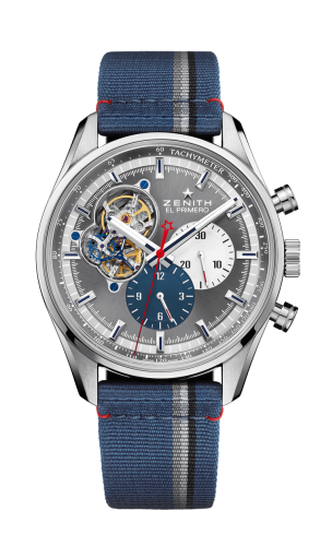 Zenith El Primero Chronomaster Open Stainless Steel / Grey 1969 / Fabric