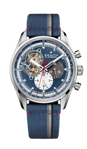 Zenith El Primero Chronomaster Open Stainless Steel / Blue 1969 / Fabric