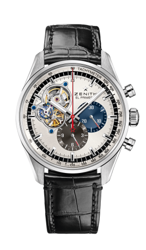 Zenith El Primero Chronomaster Open Stainless Steel / Silver 1969 / Alligator