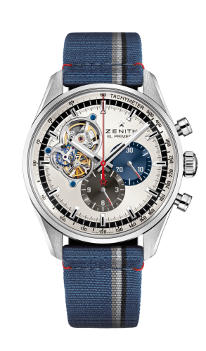 Zenith El Primero Chronomaster Open Stainless Steel / Silver 1969 / Fabric