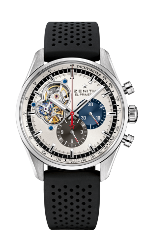 Zenith El Primero Chronomaster Open Stainless Steel / Silver 1969 / Rubber
