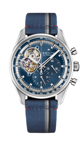Zenith El Primero Chronomaster Open Stainless Steel / Blue / Fabric