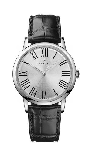 Zenith Elite Classic Stainless Steel / Silver / Alligator