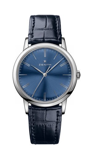 Zenith Elite Classic Stainless Steel / Blue / Alligator