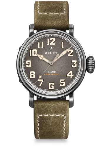 Zenith Pilot Type 20 Extra Special 40 Aged Stainless Steel / Green