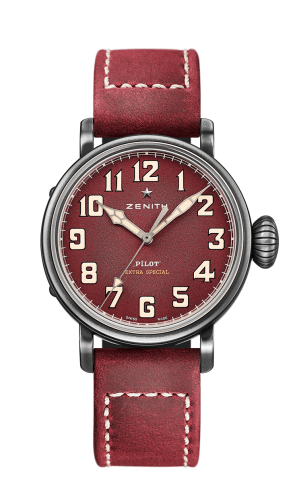 Zenith Pilot Type 20 Special Edition Aged Stainless Steel / Red / Strap