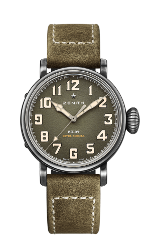 Zenith Pilot Type 20 Special Edition Aged Stainless Steel / Green