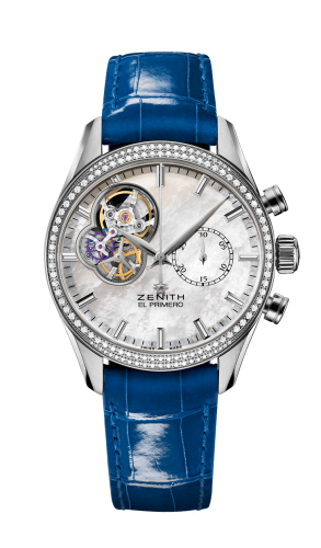 Zenith El Primero Chronomaster Lady 38 Stainless Steel / Diamond / Mother of Pearl / Alligator