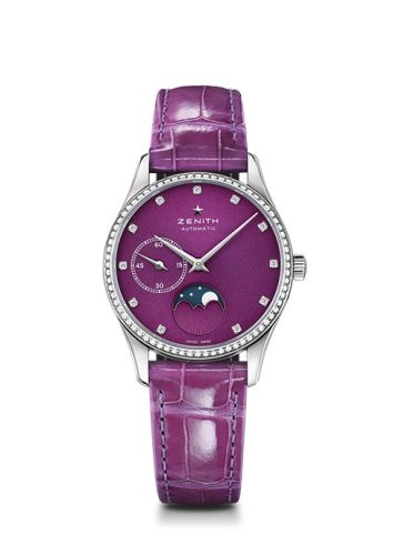 Zenith Elite Ultra Thin Lady Moonphase Purple / Diamond