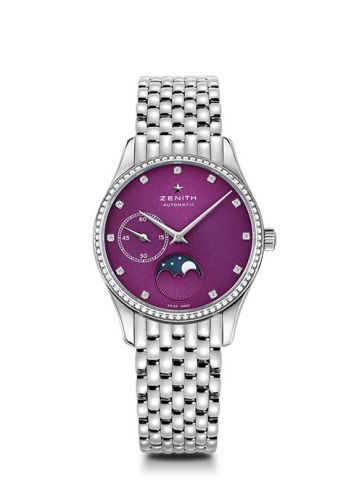 Zenith Elite Ultra Thin Lady Moonphase Purple / Diamond / Bracelet