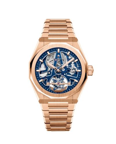 Zenith Defy Skyline Tourbillon Skeleton Rose Gold / Blue