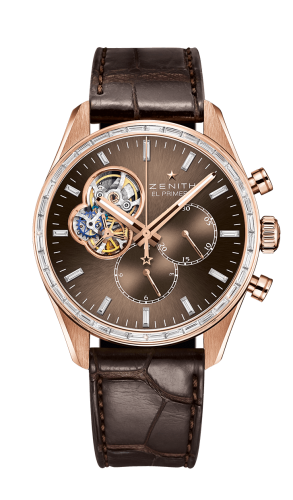 Zenith El Primero Chronomaster Open Rose Gold / Diamond / Brown / Alligator
