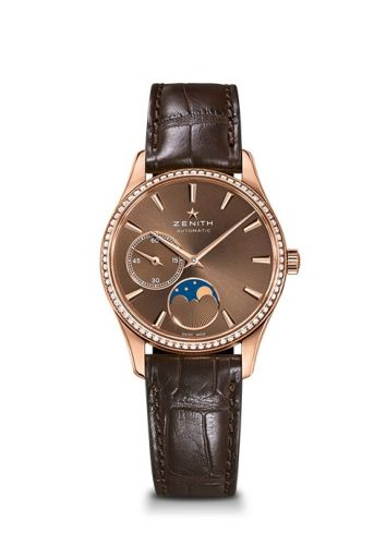 Zenith Elite Ultra Thin Lady Moonphase Rose Gold / Brown / Diamond