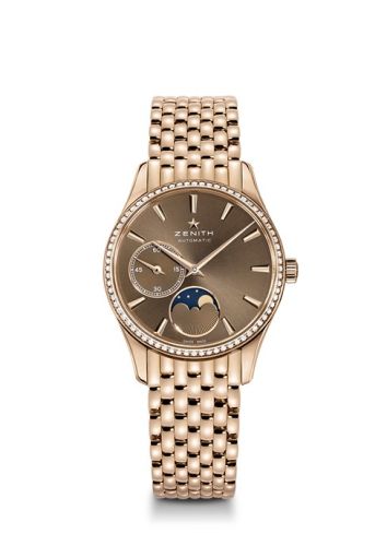 Zenith Elite Ultra Thin Lady Moonphase Rose Gold / Brown / Diamond / Bracelet