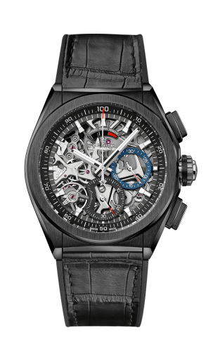 Zenith Defy El Primero 21 Black Ceramic / Skeleton / Alligator
