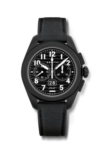 Zenith PILOT Big Date Flyback Black Ceramic / Black