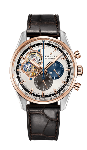 Zenith El Primero Chronomaster Open Stainless Steel / Rose Gold / Silver 1969 / Alligator