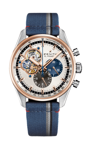 Zenith El Primero Chronomaster Open Stainless Steel / Rose Gold / Silver 1969 / Fabric
