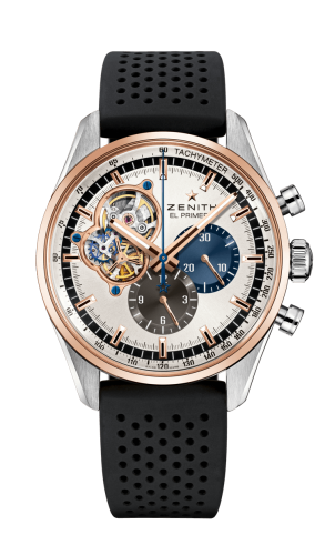 Zenith El Primero Chronomaster Open Stainless Steel / Rose Gold / Silver 1969 / Rubber